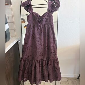 Lilly Pulitzer Plum Eyelet Midi Dress